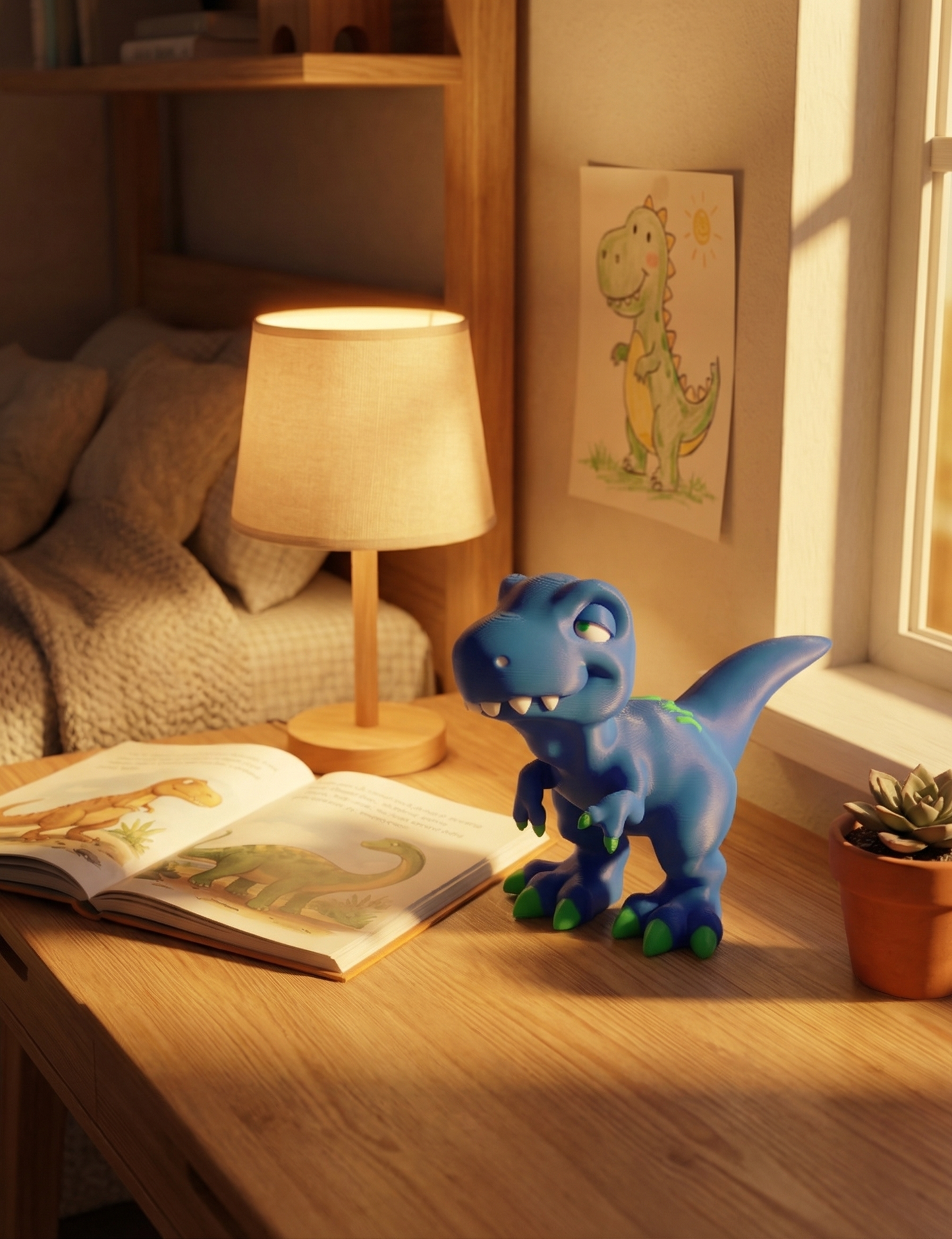 Dean the Dino - Personalized 3D Printed Dinosaur Figurine